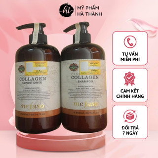 Dầu Cặp Gội Xả Collagen Mefaso 850ml Mềm Mượt Hàng Chuẩn Loại 1 Bổ Sung Độ Ẩm Giúp Tóc Khỏe Mạnh - HT074