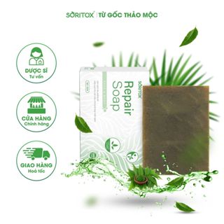 Xà bông thảo mộc sạch Mụn, Sáng da, Mờ thâm, Mụn lưng, Viêm nang lông từ tinh chất lá Neem - SORITOX SOAP 130GR