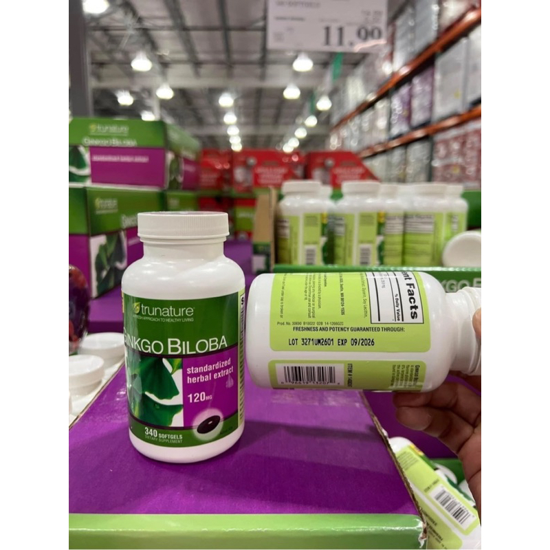 [Hàng Mỹ]date/2027 Viên Uống Bổ Não Trunature Ginkgo Biloba 120mg 340 Viên