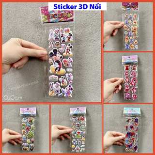 Miếng Dán Sticker 3D nổi hình dán trang trí sổ sách, điện thoại, giá kệ chống thấm nước làm quà tặng dành cho bé
