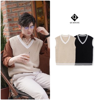 Áo len gile nam Qthouse phong cách hàn quốc, áo gile chất len lông cừu cao cấp mềm mịn