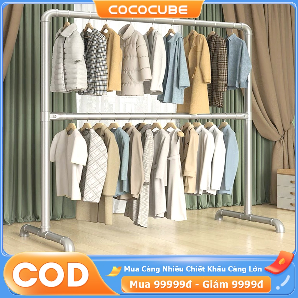 COCO Giàn phơi quần sào inox phơi đồ đôi inox có dễ lắp ráp, khung thép chắc chắn,cao cấp không rỉ sét