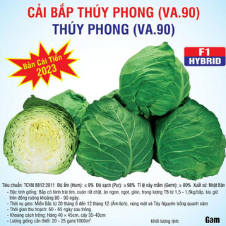Hạt giống bắp cải f1 thúy phong 10gram