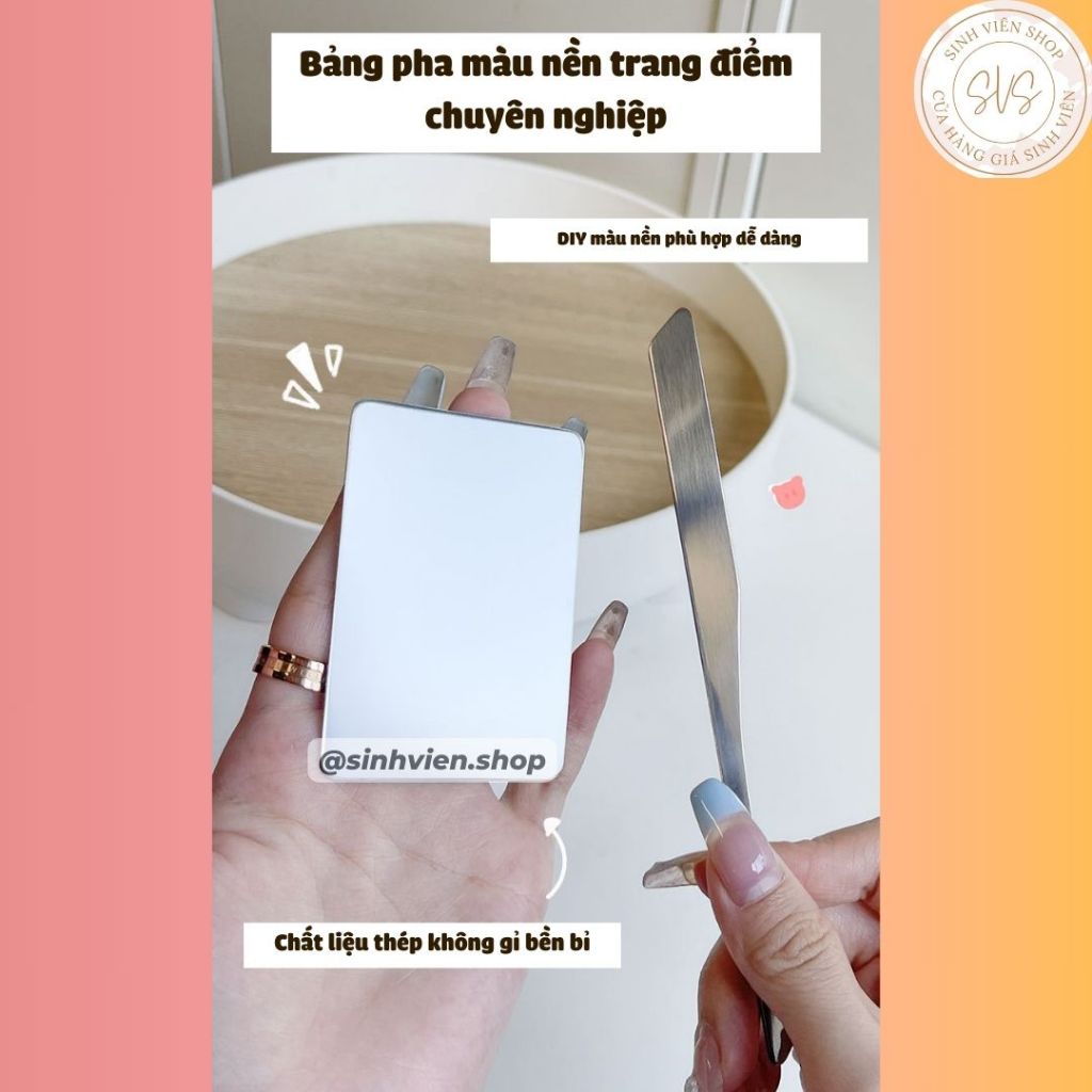 Vỉ và que kim loại pha kem nền trang điểm Gecomo cao cấp không gỉ
