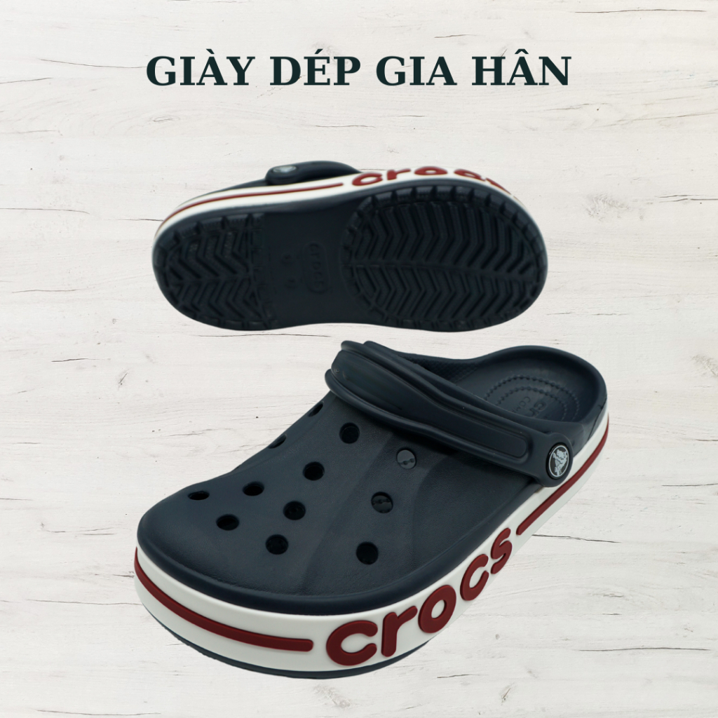 Dép Cross Màu Xanh Đen Unisex -  Đế Bánh Mì Quai Ngang Dép Chống Ăn Mòn Thoáng Khí - Chính Hãng | BigBuy360 - bigbuy360.vn