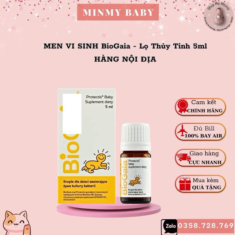 Men Vi Sinh BioGaia cho bé, lọ thuỷ tinh 5ml - Hàng nội địa