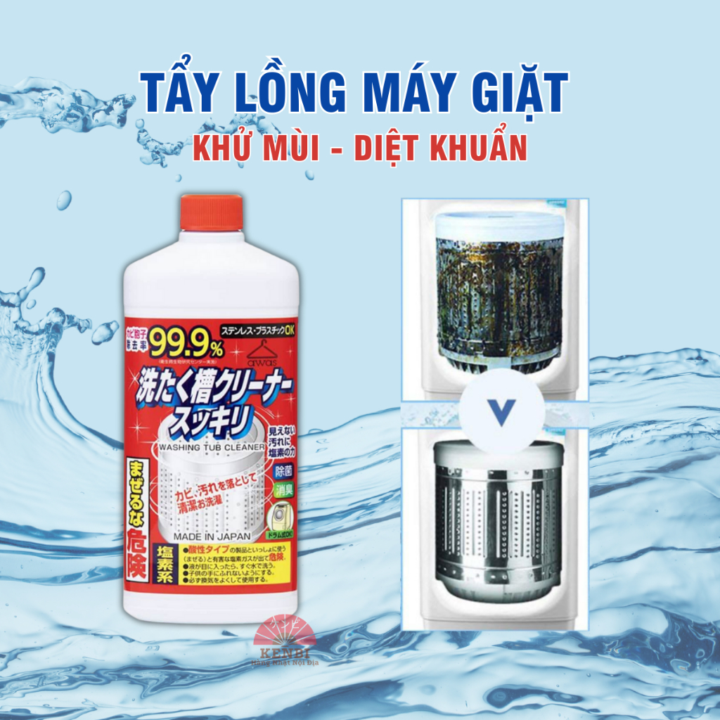 Nước tẩy lồng máy giặt, vệ sinh lồng máy giặt Nhật Bản chai to 550g