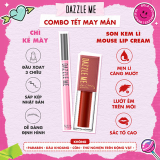 DAZZLE ME Combo May Mắn 2 Món: Son Kem Lì Siêu Mịn Kháng Nước Lâu Trôi + Bút Kẻ Mắt Dạng Lỏng Không Thấm Nước