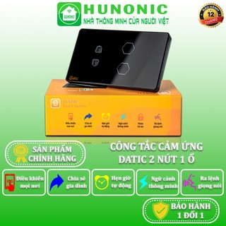 Công tắc cảm ứng thông minh wifi datic, công tắc thông minh kèm ổ cắm 2in1