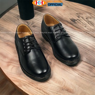 Giày da nam HQC SHOES da bò nguyên tấm đế khâu chắc chắn GN-322 Đen