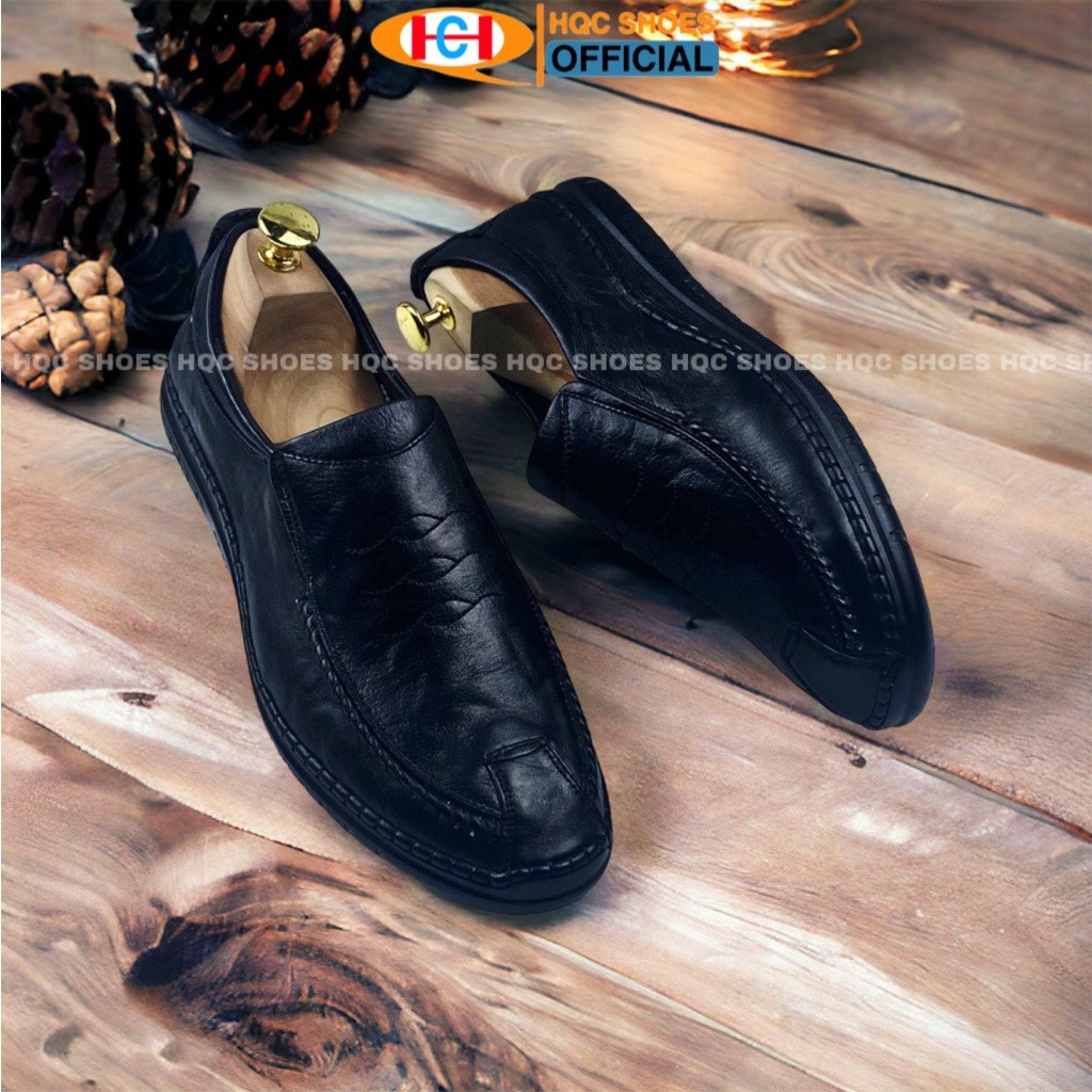 Giày nam HQC SHOES da bò thật đế cao su khâu siêu bền GL-005