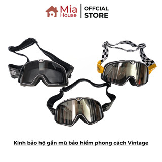 Kính bảo hộ gắn mũ nón bảo hiểm phong cách Vintage chống chói, chống tia UV, chống bụi, phụ kiện gắn mũ bảo hiểm