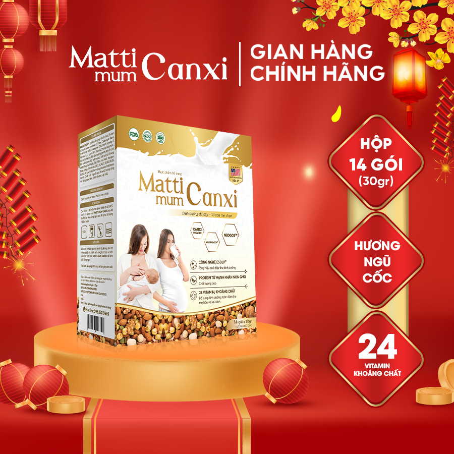 MATTI MUM CANXI Sữa hạt cho mẹ bầu và sau sinh 100% đạm thực vật đạt chứng