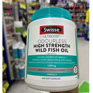 DẦU CÁ KHÔNG MÙI SWISSE ODOURLESS HIGH STRENGT WILD FISH OIL 1500mg 400 VIÊN