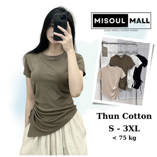 Áo thun vạt chéo rút dây MiSoul Mall xinh xắn nhiều màu, tôn dáng cổ tròn -200