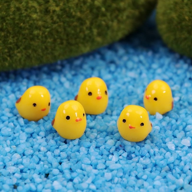 Mô hình gà con mini, mô hình trang trí tiểu cảnh, sen đá, terrarium