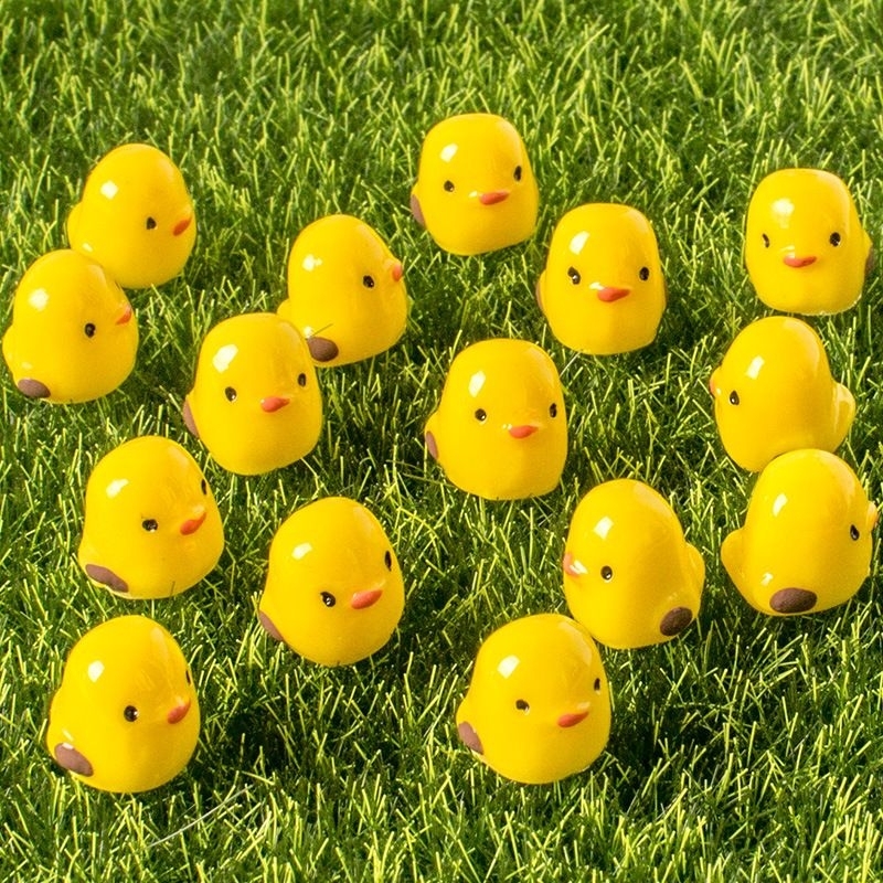 Mô hình gà con mini, mô hình trang trí tiểu cảnh, sen đá, terrarium