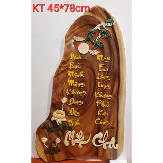 Tranh gỗ nghệ thuật thư pháp chữ cha me