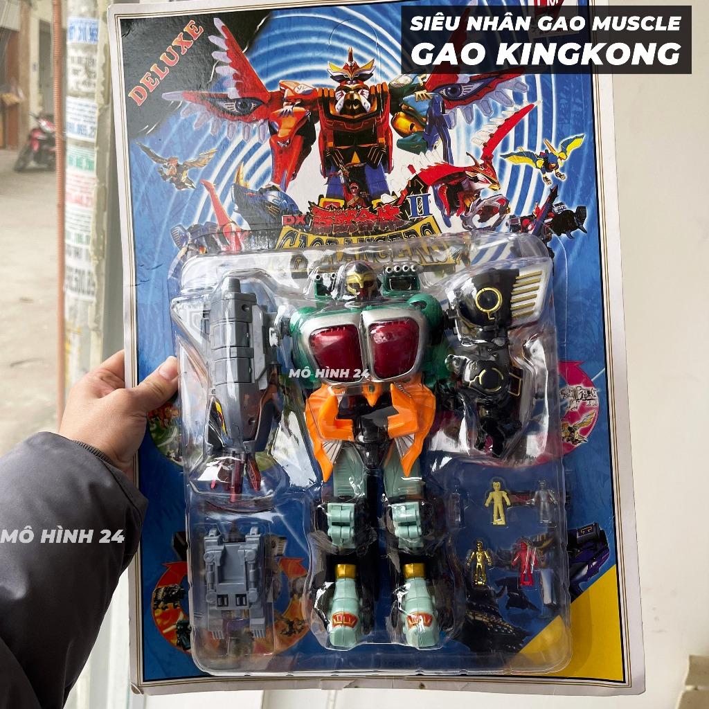 Bộ mô hình đồ chơi ghép hình siêu nhân Gao Muscle KingKONG xanh cho trẻ em Hyakujuu Sentai Gaoranger smp china siêu thú