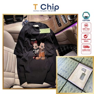 (Full Box) Áo thun tay lỡ form rộng TChip Mã H326 - Áo thun nam nữ cổ tròn unisex nhiều màu lựa chọn Oversize in hình