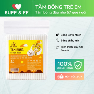 Tăm Bông Trẻ Em, Người Lớn Bông Bạch Tuyết - 57 Que / Gói