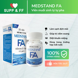 Viên muối sinh lý tự pha - Viên muối tinh Medstand FA - Tinh khiết, tiết kiệm, tiện lợi - Lọ 20 viên