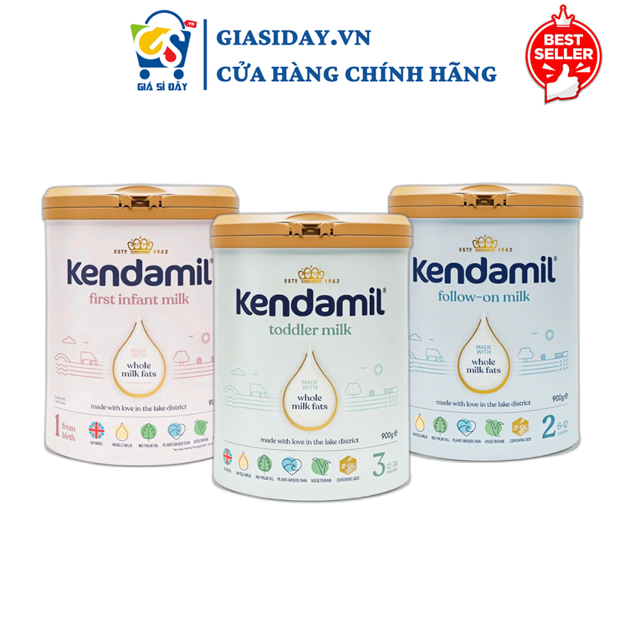 HSD 2025 Sữa Kendamil Nguyên Kem Số 1 , 2 , 3 - Sữa Bột Công Thức 900g