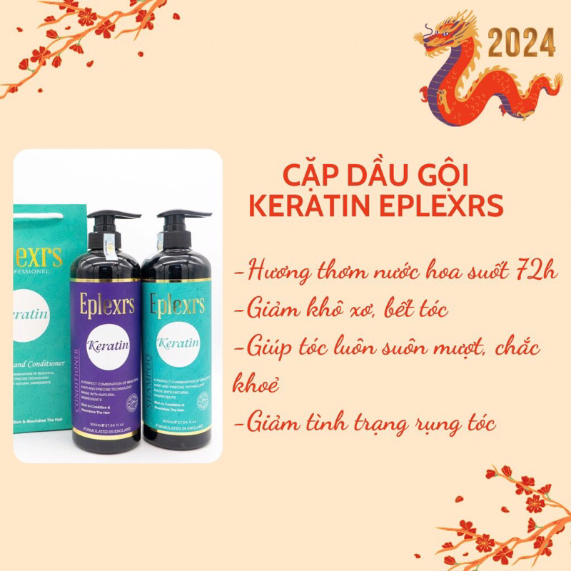 (Chính hãng) Dầu gội xả kelsey collagen nano phục hồi tóc hương thơm nước hoa 1000ml