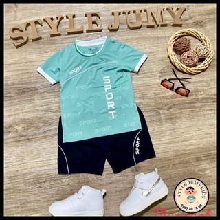 Bộ bé trai STYLE JUMY 54 (14-48kg), phong cách thể thao mát mẻ thông thoáng, logo in nhiệt, thun lạnh loại 1 cao cấp