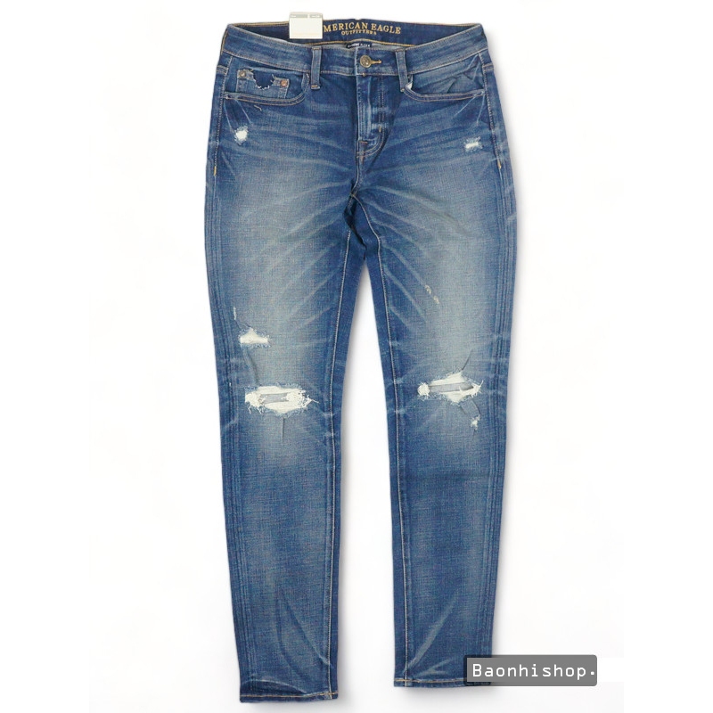 Quần Jeans Nam AMERICAN EAGLE OUTFITTERS Washed Distressed Skinny Jeans - SIZE 30