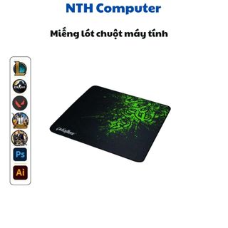 Miếng lót chuột trơn đen bo viền siêu nhạy bám tốt chuột - nth computer