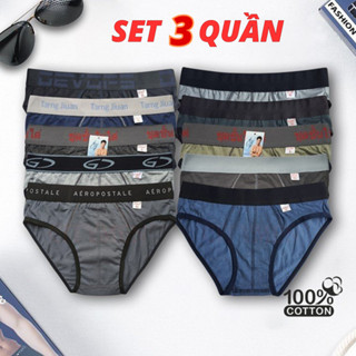 SET 3 Quần Sịp Nam Cotton Ngẫu Nhiên Cao Cấp, Mềm Mại, Quần Lót Nam Thấm Hút Tốt, Quần Sì Nam Cạp To Co Giãn Tốt