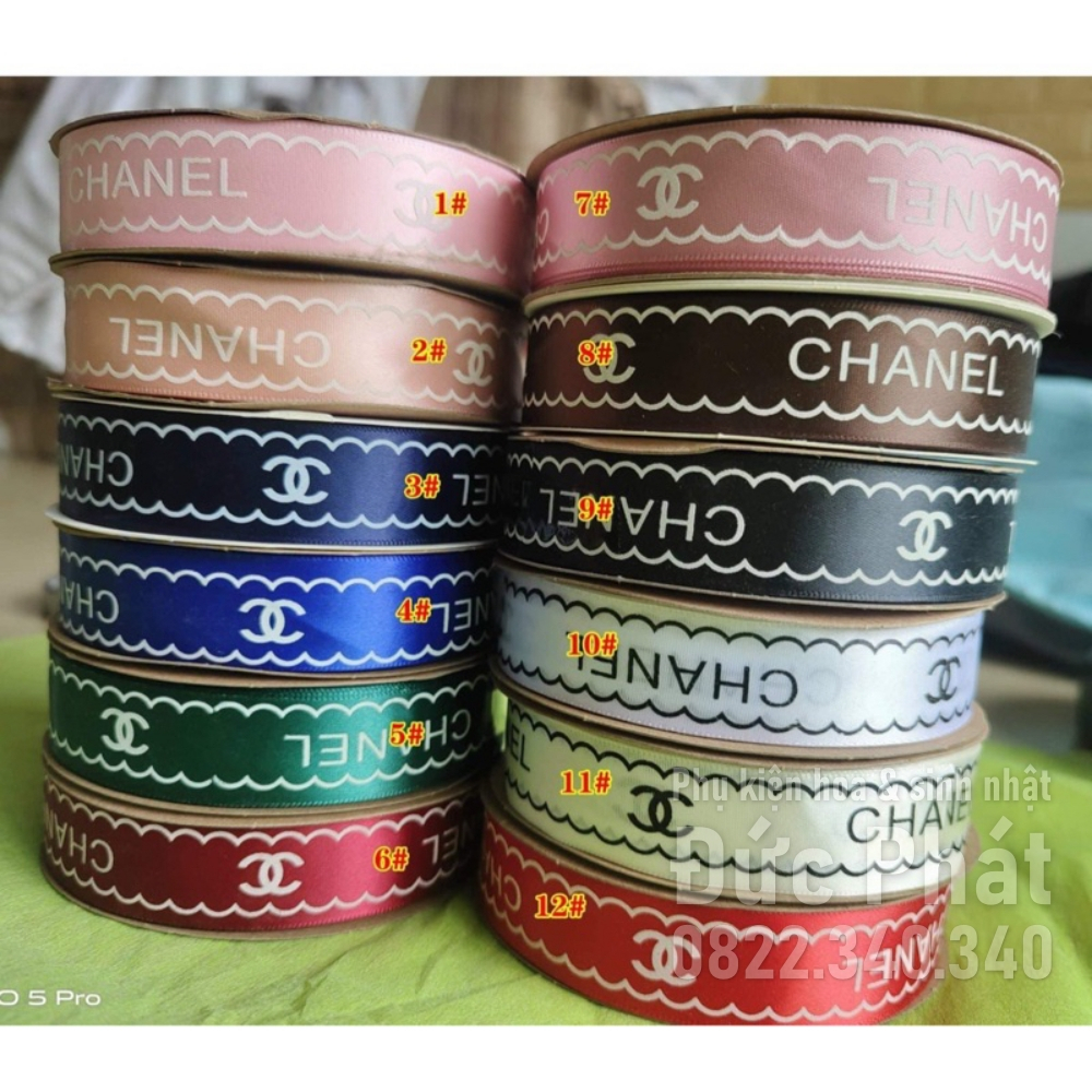Ruy băng CHANEL viền 2,5cm