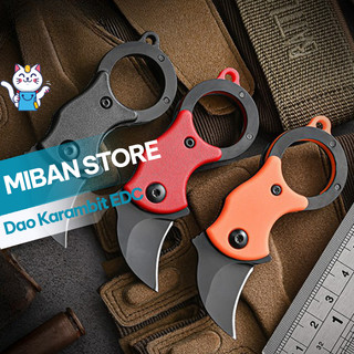 Phụ kiện dã ngoại karambit mini edc với dây đeo cổ đi phượt, du lịch bụi, cắm trại camping ngoài trời