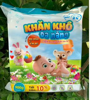 Khăn Khô Đa Năng Hiền Trang- Mã Mới Vải Bông Không Dệt - Siêu Sạch An Toàn Cho Bé Gói 900g Tiết Kiệm - TIện Lợi