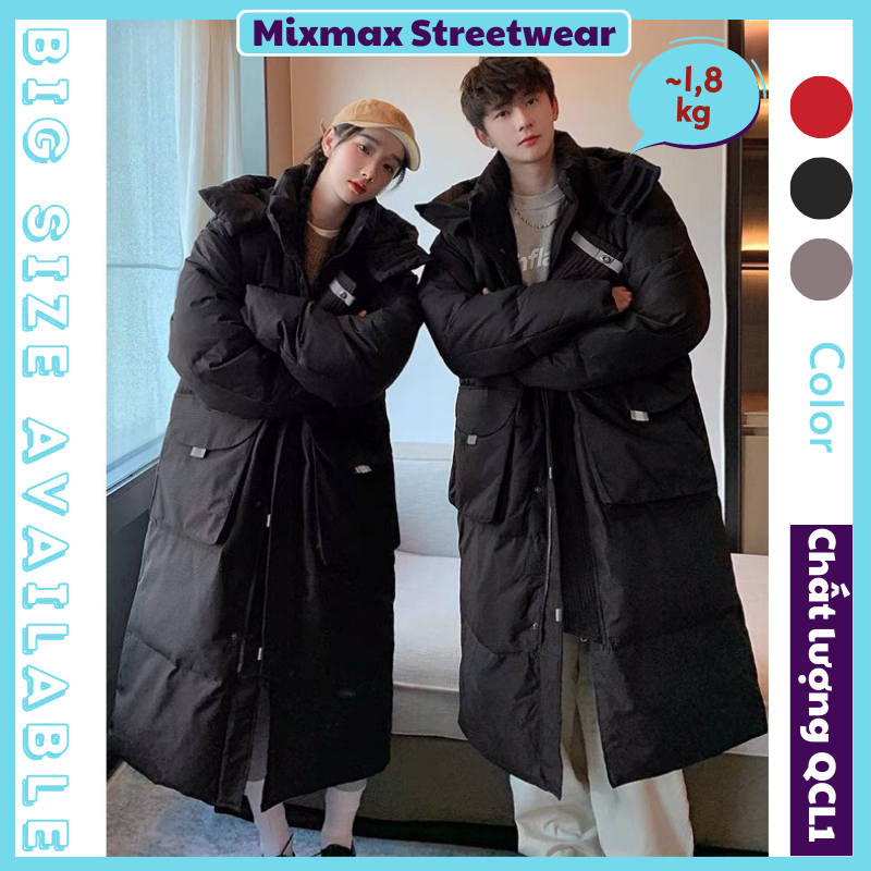 [ORDER+ẢNH THẬT-CÓ BIG SIZE] Áo khoác phao đại hàn dáng dài nam nữ basic có mũ couple unisex chống gió siêu ấm