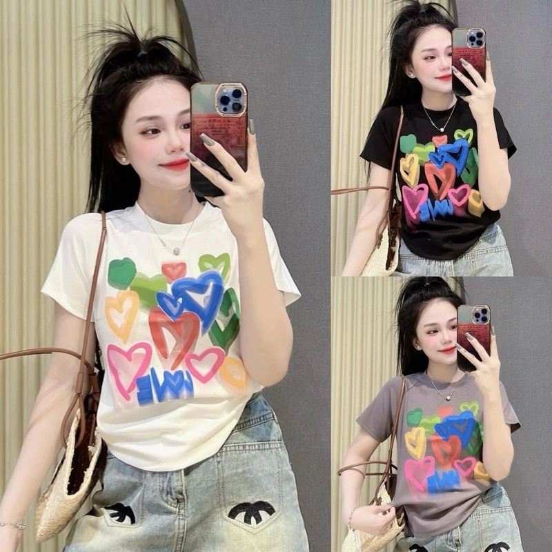 Áo Thun Thái Nữ Cotton 100% Form Vừa Co Dãn Tốt