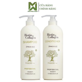 Dầu gội xả phục hồi, chống rụng tóc Biotin Collagen Voudioty trắng 1000ML