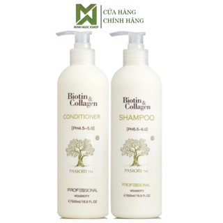 Dầu gội xả phục hồi, chống rụng tóc Biotin Collagen Voudioty trắng 500ML