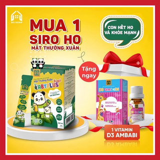 Siro ho mật thường xuân babyplus hỗ trợ giảm ho bổ phế tan đờm cho bé yêu mua 1 tặng 1 d3