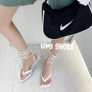 [SẴN HÀNG] Giày Cao Gót Nữ Kiểu Guốc Sandal Dây Mảnh Quấn Chiến Binh Gót Nhọn Cao Mũi Vuông mới hot đẹp đi chơi chụp