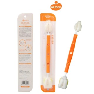 Dụng Cụ Vệ Sinh Bình Sữa, Cọ Rửa Bình Sữa Wesser 2 Đầu Mút Đa Năng (Dài 40cm)