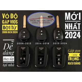 Vỏ độ gập chìa khóa xe toyota vios đời từ 2006 đến 2024 mẫu mới