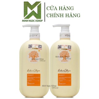 Dầu gội xả siêu mượt, kích mọc tóc Biotin Collagen Voudioty vàng 500ML phiên bản 2024