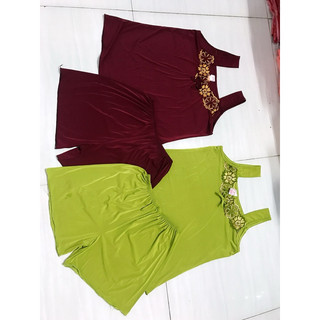 Bộ đùi mặc nhà,kiểu tay bản,phối ren.