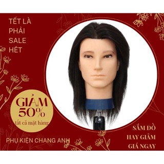 đầu canh nam 100% Tóc Thật học cắt tóc, sấy nhuộm tẩy