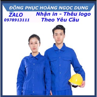 Đồng phục bảo hộ lao động. quần áo bảo hộ lao động vải kaki loại 1 màu xanh dương