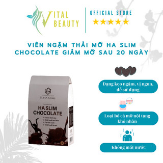 [TEO MỠ AN TOÀN]KẸO NGẬM GIẢM MỠ HA SLIM CHOCOLATE 20 VIÊNx1 HỘP