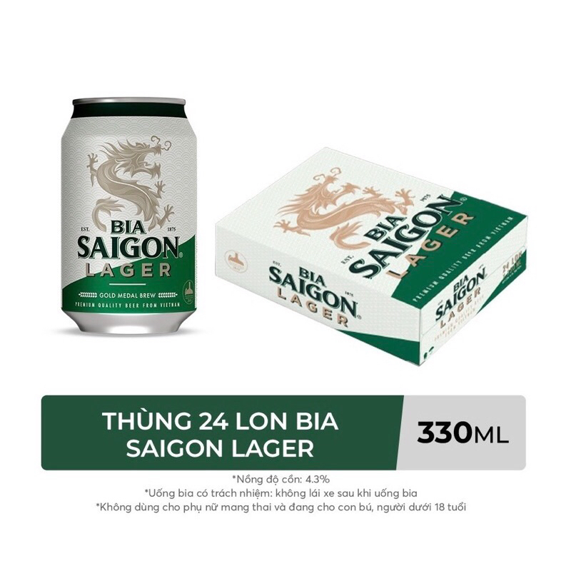 [Hoả tốc-Q4] Thùng 24 lon bia Sài Gòn Lager
