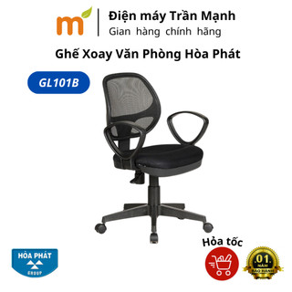 Ghế xoay văn phòng hòa phát gl101b - ghế lưới xoay 360 độ, mặt đệm dày, có thể điều chỉnh chiều cao ghế và lưng tựa